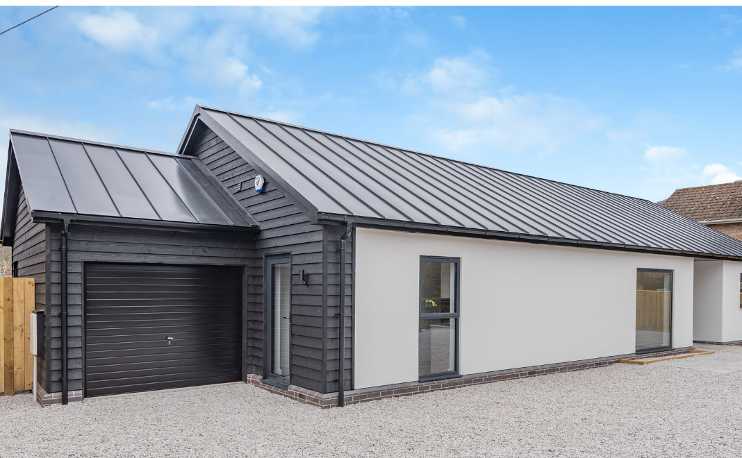 New build residential bungalow with EasySeam System on roof