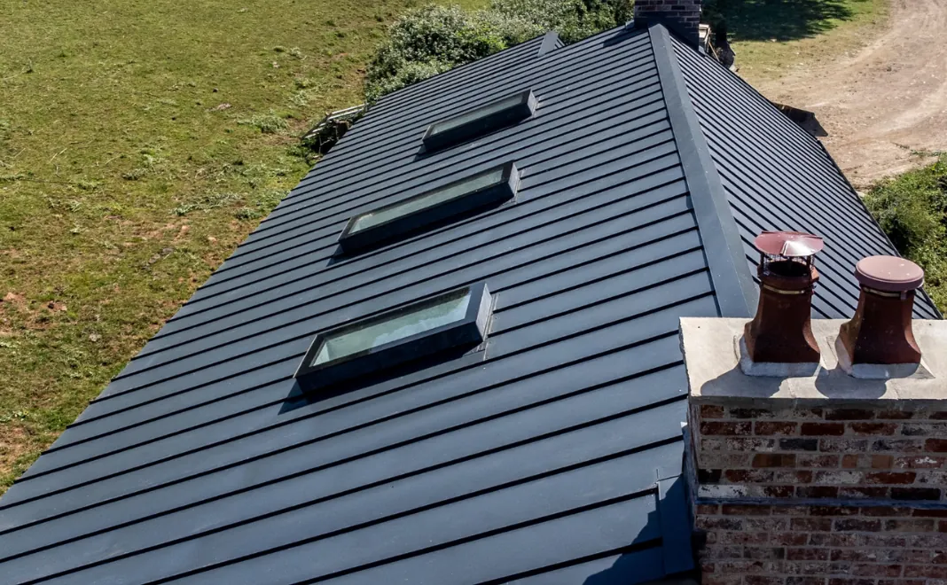 Forest of Dean barn conversion using Vertix EasySeam Roof System and EasySeam Solar System on roof
